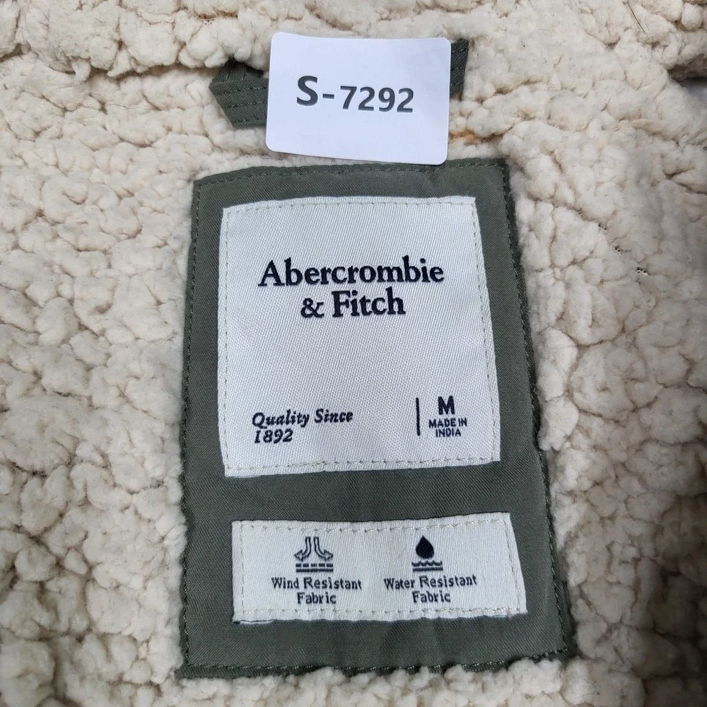 Abercrombie & Fitch‎ Women Jacket M Olive Gorpcore Sherpa Lined Trench